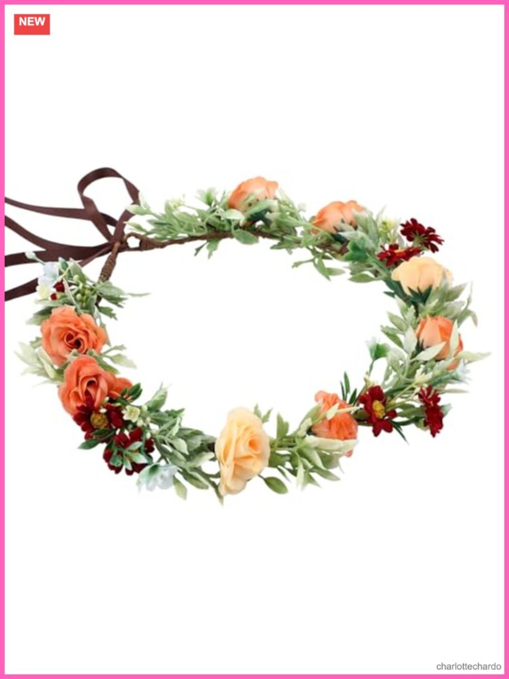 Boho Flower Crown Headband Rose Fairy Hair Accessory